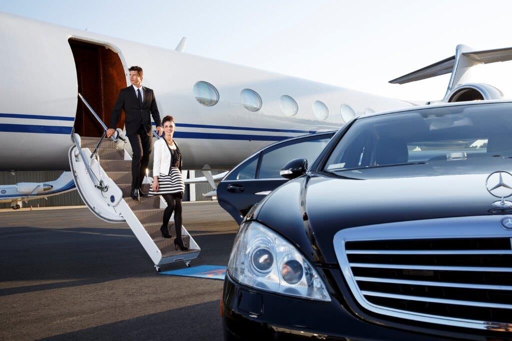 Corporate executive luxury car service at airport